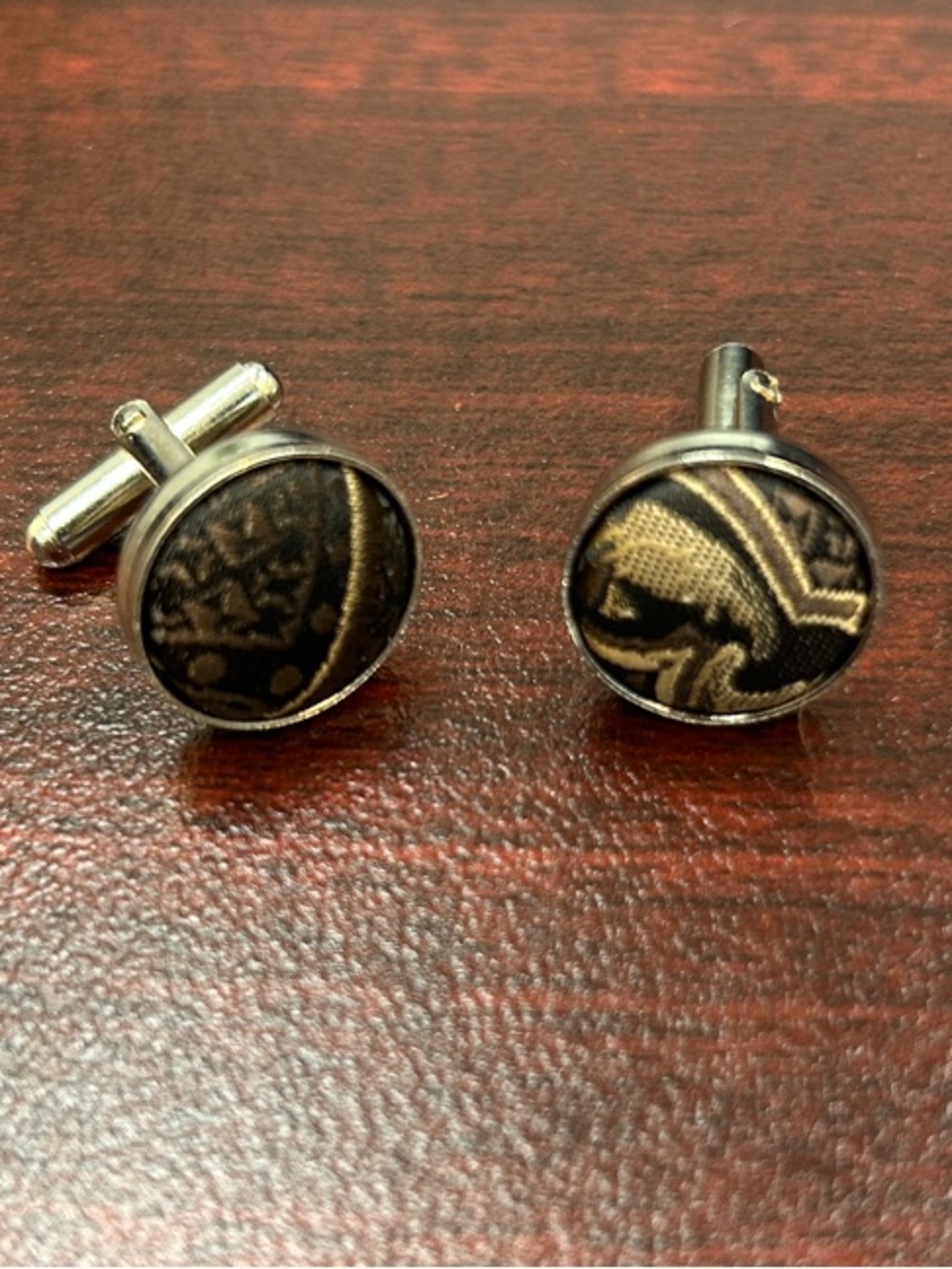 Classic Round Bronze-Tone Men's Cufflinks